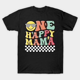 One Happy Mama Groovy 1st Birthday Dude Matching Family T-Shirt